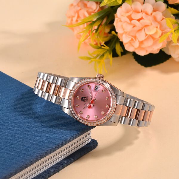 Moissanit Uhren 20 cm Reiner Edelstahl Bicolor image number 2