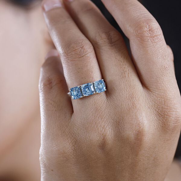 J Francis gefertigt mit SWAROVSKI- Aquamarin Swarovski Kristall Ring image number 3