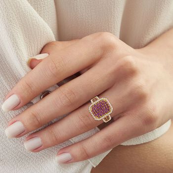 Rosa Saphir und Zirkon Ring - 1,99 ct.