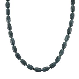 EXTREM SELTEN - D'Joy Natürlicher Olmek Jadeit Halskette, flexibel, 925 Silber rhodiniert ca. 450.00 ct