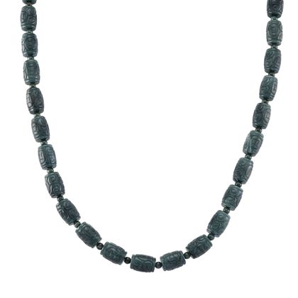 EXTREM SELTEN - D'Joy Nat&uuml;rlicher Olmek Jadeit Halskette, flexibel, 925 Silber rhodiniert ca. 450.00 ct