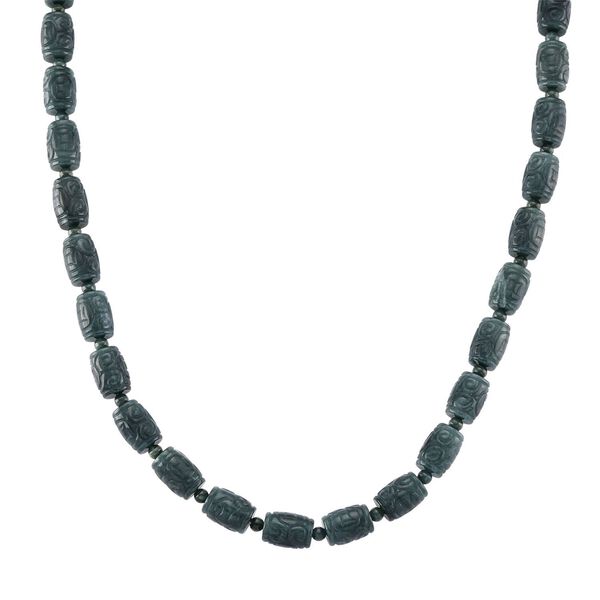 EXTREM SELTEN - D'Joy Nat&uuml;rlicher Olmek Jadeit Halskette, flexibel, 925 Silber rhodiniert ca. 450.00 ct