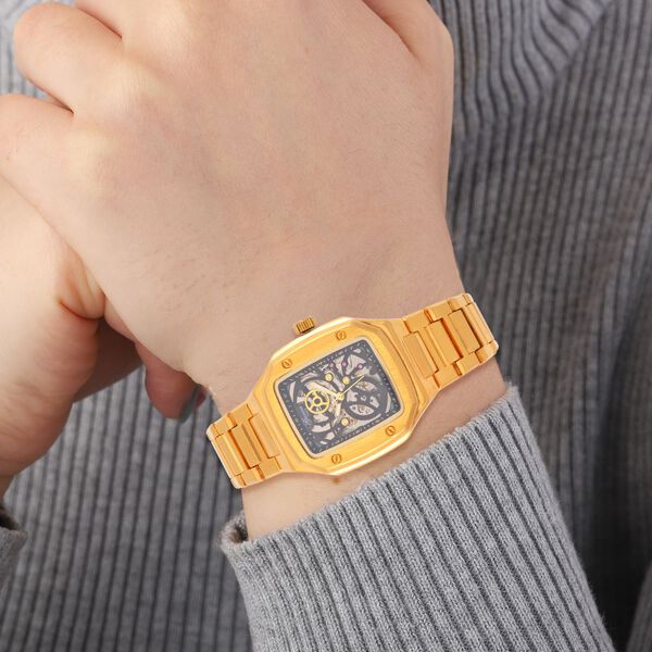 Reiner Edelstahl IP-Gelbbeschichtung Uhren 20 cm ca. 128,00g image number 3