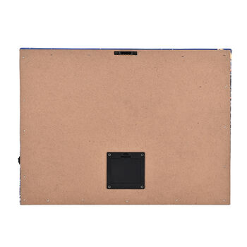 LED-Leinwandbild Winterdorf mit Kirche, mit 5 warmwei&szlig;en LEDs und 30 Lichtfasern, 30x40x1,8cm