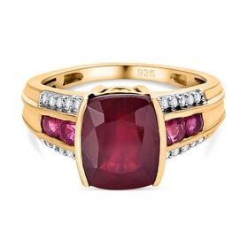 AAA Afrikanischer Rubin und Zirkon-Ring - 5,22 ct.