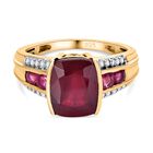 AAA Afrikanischer Rubin (Fissure gefüllt) Ring, 925 Silber Gelbgold Vermeil (Größe 19.00) ca. 5.22 ct