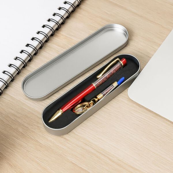 Rotes Jaspis Edelstein Stift-Set, Rot image number 2