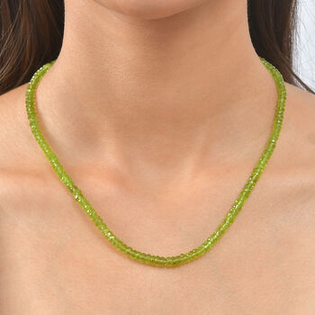 D'Joy AA Peridot Halskette ca. 45 cm 925 Silber Rhodiniert ca. 100,00 ct.