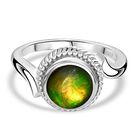 Ammolit Ring 925 Silber rhodiniert (Größe 17.00) ca. 1,47 ct