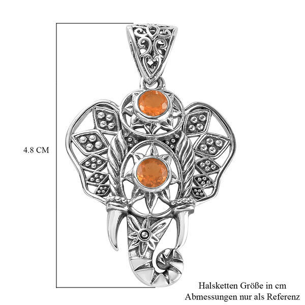 Handgearbeiteter Salamanca Feueropal Elefant-Anh&auml;nger in Silber image number 7