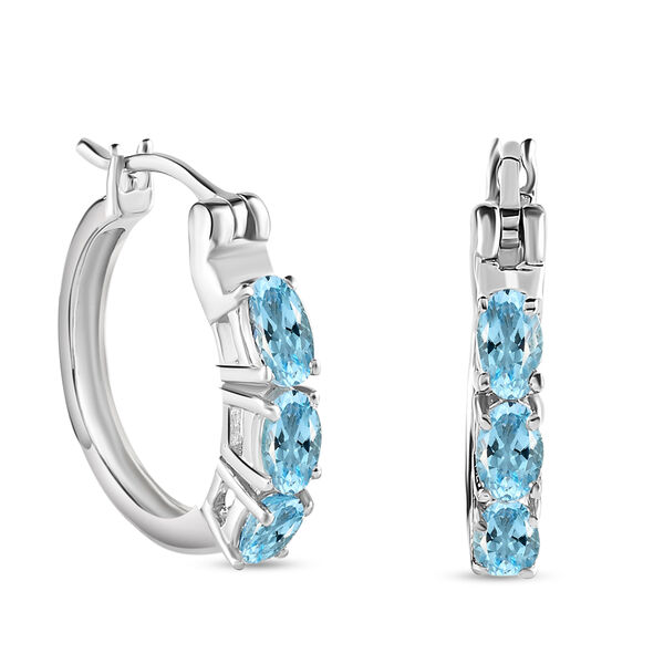 Espirito Santo Aquamarin-Ohrringe, 925 Silber platiniert ca. 1,46 ct image number 4