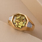 Ouro Verde-Quarz und Zirkon Ring 925 Silber vergoldet image number 1