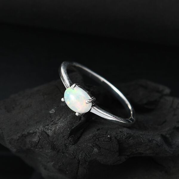AA Nat&uuml;rlicher, &auml;thiopischer Welo Opal Ring 925 Silber (Gr&ouml;&szlig;e 18.00) ca. 0,53 ct image number 2