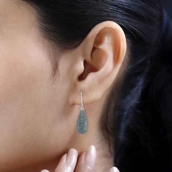 EXTREM SELTEN - Natürlicher Olmek Jadeit Ohrringe 925 Silber rhodiniert ca. 55.00 ct image number 2