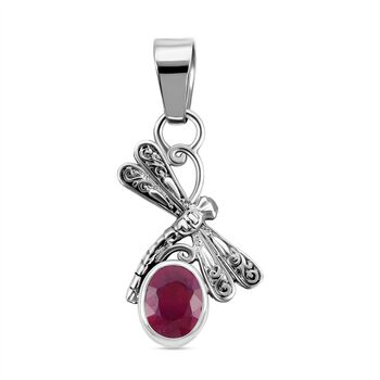 Royal Bali - Afrikanischer Rubin (Fissure gef&uuml;llt) Anh&auml;nger, 925 Silber ca. 1,40 ct