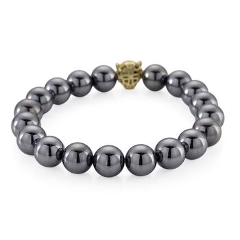 Terahertz, Schwarzer Spinell Panther Armband,. Flexibles, Nickelfreies Messing