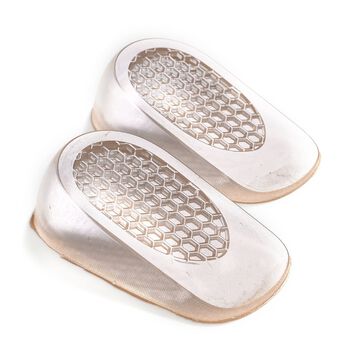 3er-Set Silikon-Ferseneinlagen, H&ouml;henerh&ouml;hung, Waben-Design, 11x6 cm, Transparent, 1/2/3 cm H&ouml;he