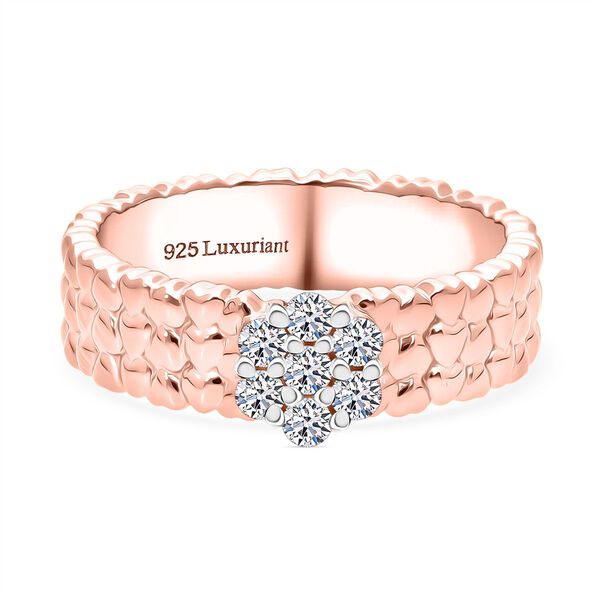 LUXURIANT DIAMOND - Lab Grown Diamant SI-GH Ring 925 Silber 750 Ros&eacute;gold Vermeil (Gr&ouml;&szlig;e 20.00) ca. 0.25 ct