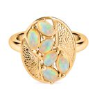 Natürlicher, äthiopischer Opal-Ring, 925 Silber Gelbgold Vermeil  ca. 0,87 ct image number 0
