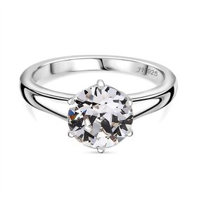 J Francis gefertigt mit SWAROVSKI Weißer Swarovski Kristall Ring, 925 Silber rhodiniert