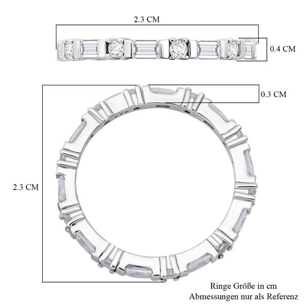 LUSTRO STELLA 2er-Set weiße Zirkonia Eternity Bandringe image number 5