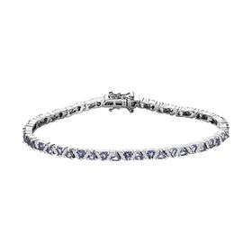 Tansanit und Zirkon 19cm Armband - 5,38 ct.