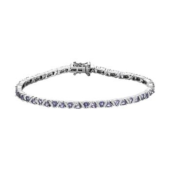 Tansanit und Zirkon 19cm Armband - 5,38 ct.