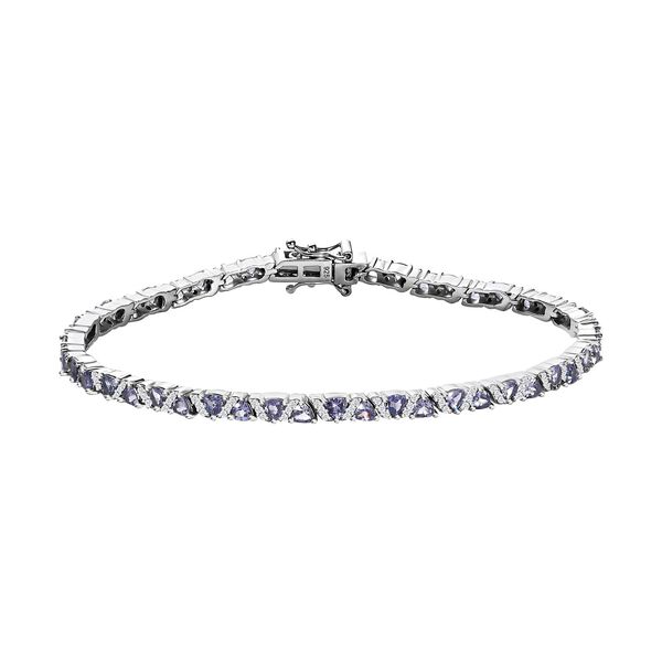 Tansanit und Zirkon 19cm Armband - 5,38 ct.