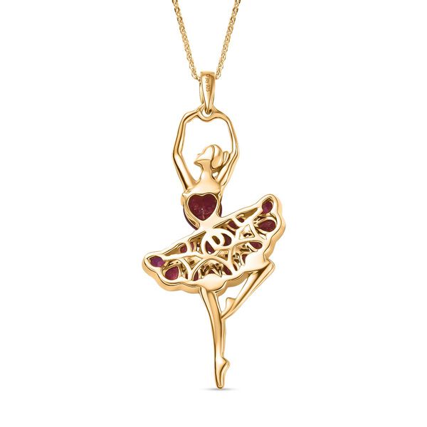 D'Joy Afrikanischer Rubin und Zirkon Anh&auml;nger mit 50cm Kette - 4,28 ct. image number 5