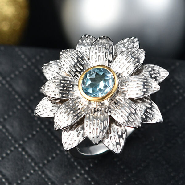 EverTrue himmelblauer Topas zweifarbiger Ring - 1 ct. image number 1