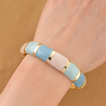 Emaillierter Armreif, Legierung, goldfarbener Beschichtung, ca. 18 cm