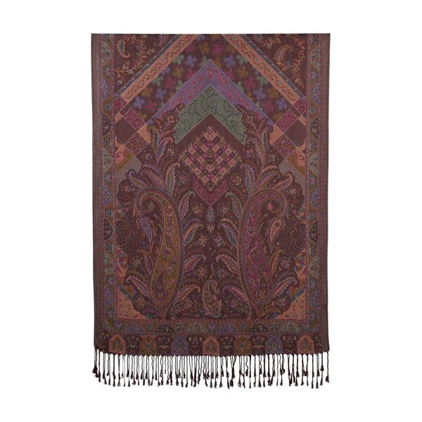 Schal mit Paisley-Muster und Fransen, Einheitsgröße, Dunkelkaffeebraun image number 3