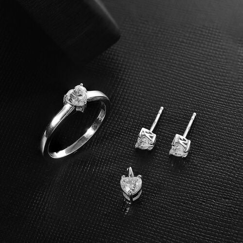D’joy Moissanit Schmuckset 925 Silber rhodiniert (Größe 17) ca. 1,46 ct. image number 1