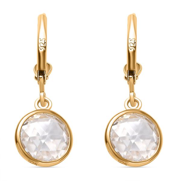 Moissanit Ohrringe, 925 Silber 750 Gelbgold Vermeil - 4,96 ct. image number 4