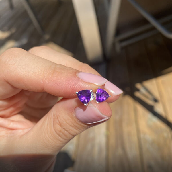 Afrikanische Amethyst Ohrringe, 925 Silber ca. 1.25 ct image number 6