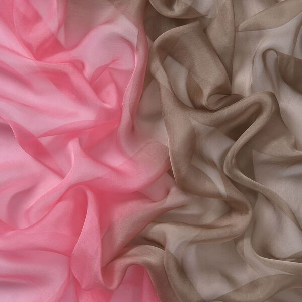 Beige PU Brusttasche und LA MAREY Ombre Chiffon Seiden Schal image number 14