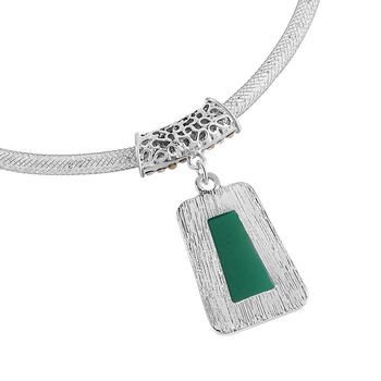 Gr&uuml;ner Aventurin, Wei&szlig;er Kristall Halskette ca. 45 cm Legierung ca. 26,50 ct.