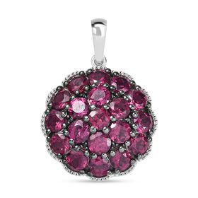 D'Joy Aura der Kaiserin Rhodolith Granat und schwarzer Spinell Anhänger - 6,70 ct.