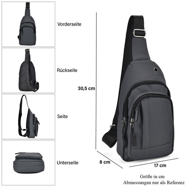 Multifunktionale Brusttasche mit RFID-Schutz in Grau image number 5