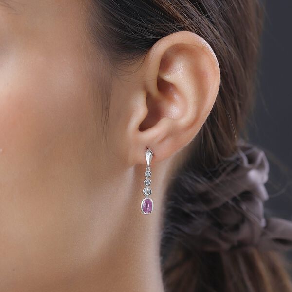 Ilakaka rosa Saphir und Zirkon-Ohrringe - 1,65 ct. image number 3