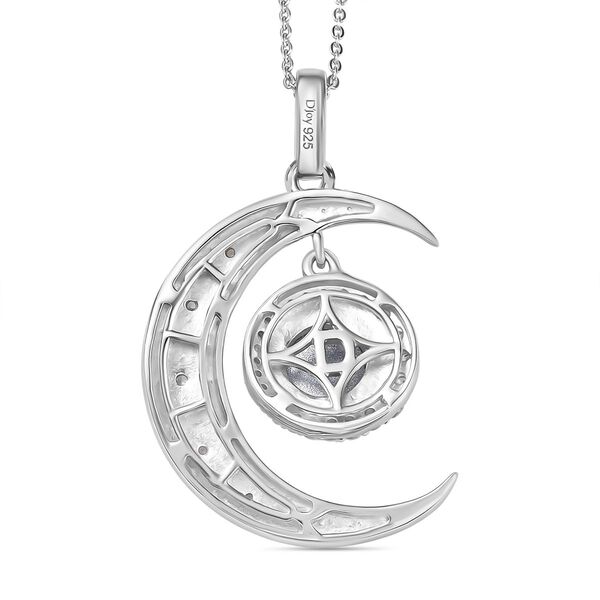D'Joy Aurora Mondstein und Zirkon Anh&auml;nger mit 50cm Kette - 2,86 ct. image number 5