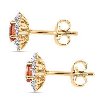 AA Orange Saphir und Zirkon Ohrringe - 1,11 ct.