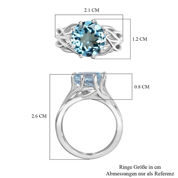 AA Himmelblauer Topas Ring, Messing, (Gr&ouml;&szlig;e 20.00), ca. 4.24 ct image number 7