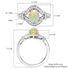 Natürlicher, äthiopischer Opal und weißer Zirkon-Ring, 925 Silber rhodiniert (Größe 16.00) ca. 1,69 ct image number 6