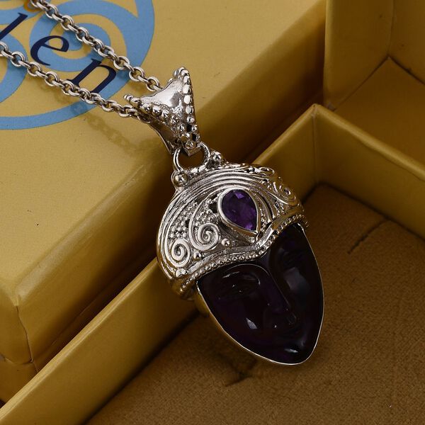 Sajen Silver- Afrikanischer Amethyst-Anhänger - 20,99 ct. image number 2