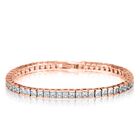 2er Set - Weißer Zirkonia Armband und ohrstecker (Carré) Messing rosévergoldet