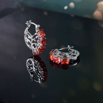 Padparadscha Quarz Triplette Ohrringe Nickelfreies Messing ca. 4.70 ct