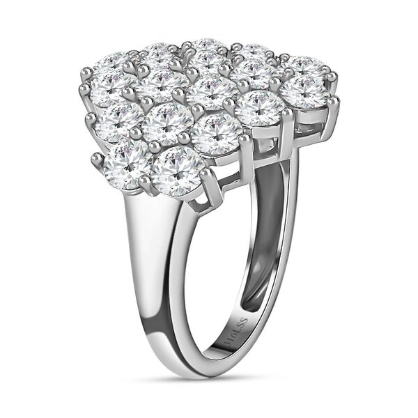 Weißer Kristall Ring, 316L Edelstahl (Größe 17.00) image number 4