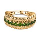 Natürlicher Chromdiopsid Ring 925 Silber Gelbgold Vermeil (Größe 17.00) ca. 0.89 ct