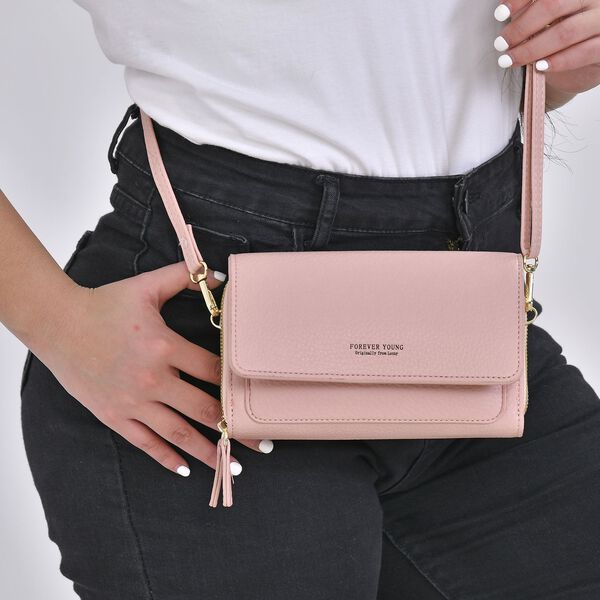 Crossbody-Tasche mit RFID-Schutz, Rosa image number 10